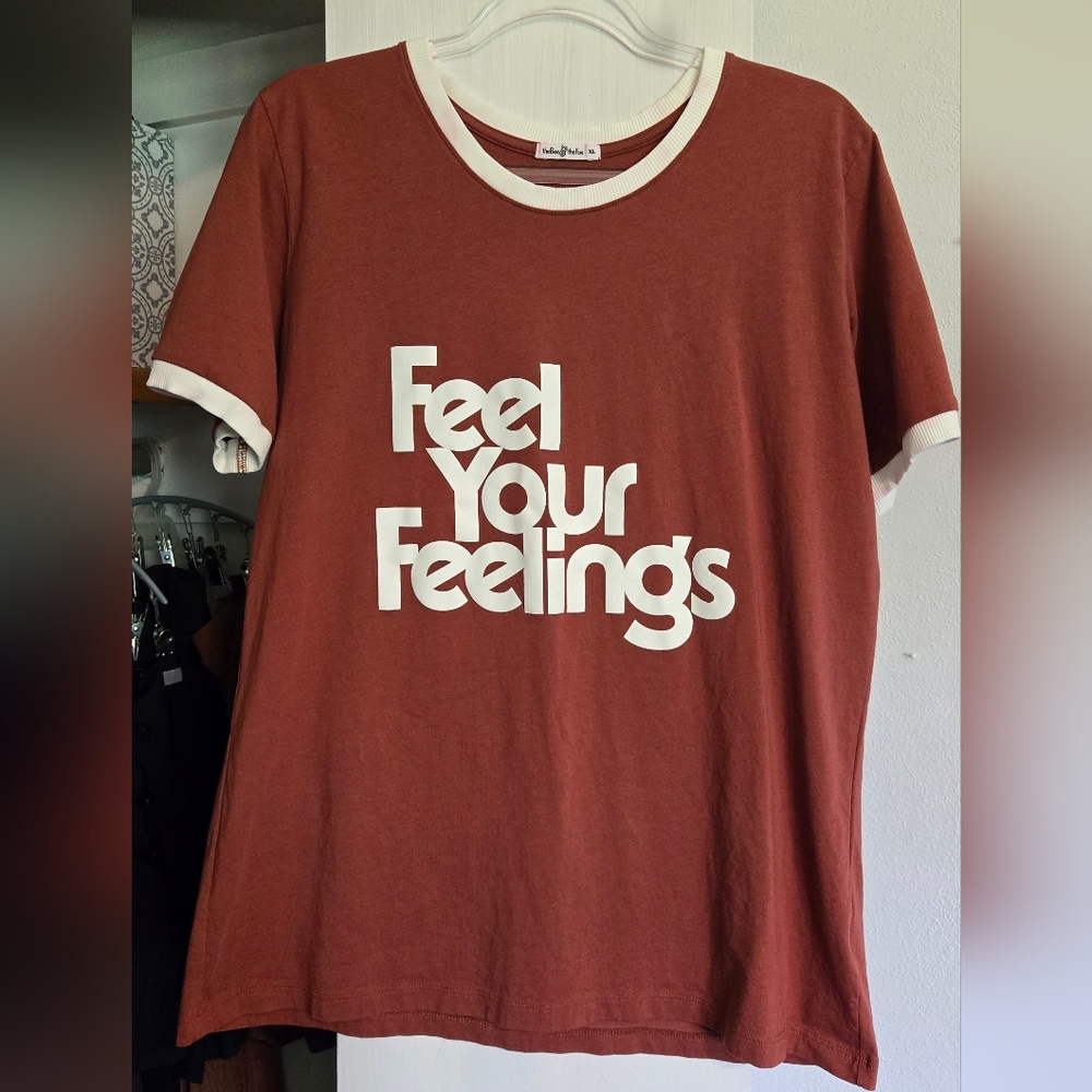 Feel Your Feelings Graphic Tee - Burnt Orange